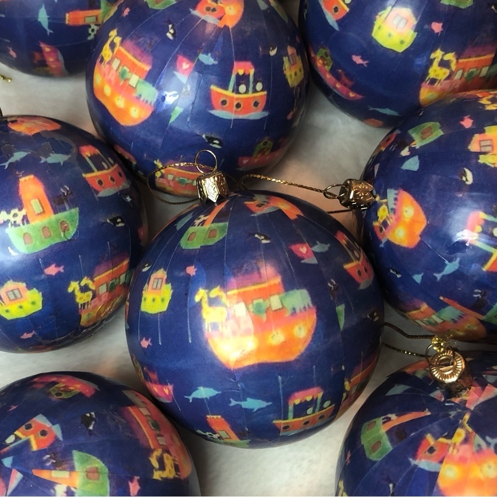 Christmas decorations, Noah’s Ark Papier Mache Ornaments